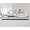 thumbnail image 5 of Roomy Homy Modular Sectional Sofa, 76 Inches Down Filled Sectional Sofa, Loveseat Oversized Comfy Couch for Living Room, White Linen Cloud Couch Set, 5 of 6