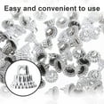 thumbnail image 3 of SEWACC 100Pcs Round Decorative Ball Caps Silver for Christmas Tree DIY Decorations Holiday Parties, 3 of 8