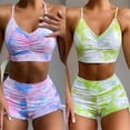 thumbnail image 3 of Womens Two-pieces Beachwear Thin Straps Ruffled Lacing Up High Waisted Bikinis, 3 of 5