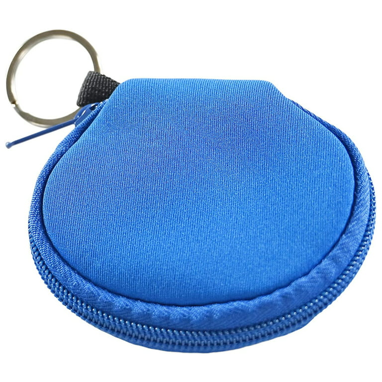 Neoprene Mini Zipper Pouch, Small Keychain Travel Pouch, Earbud