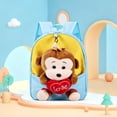 thumbnail image 2 of GobdXE Back To School Unisex Student Detachable Plush Monkey Doll Mini Backpack Love Heart Embroidery Front Pocket Water Resistant Daypack Size:One Size, 2 of 4