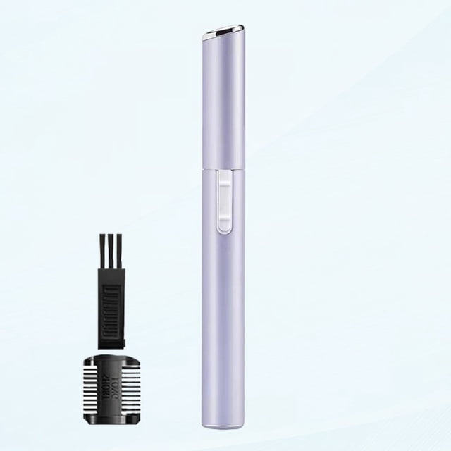CHOK Eyebrow Trimmer Electric Eyebrow Razor for Women Men Battery-Operated Facial Hair Trimmer with Painless Pull-Feeling Comb for Face Chicken Neck Purple
