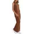 thumbnail image 4 of Conjunto Deportivo PRETTYGARDEN 2 Piezas Pantalón Palazzo Marrón Talle XXL, 4 of 8