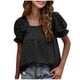 thumbnail image 1 of Tops de Mujer Odeerbi Elegantes Blusas Casuales de gasa de moda dulce cuello cuadrado doble manga corta, 1 of 6