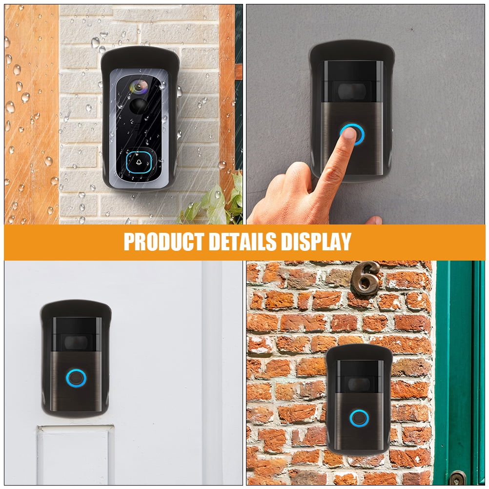 WHAMVOX  2 Pcs Door Bell Cover Outdoor Doorbell Protector Rain Waterproof Black