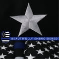 thumbnail image 6 of G128 - Thin Blue Line Embroidered U.S. American Flag 2X3 FT Brass Grommets Honoring Men Women Law Enforcement Black White Blue US Flag, 6 of 7