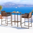 thumbnail image 5 of AVAWING Patio Wicker Bistro Set Cushions and Extra Covers - Set of 3, Brown/Gray/Turquoise, 5 of 7