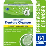 KR Antibacterial Denture Cleanser Three Minute Effervescent Tablets 84 count - Pack of 1