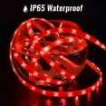 thumbnail image 4 of WYZworks 2760LEDs, 150ft Red 16-Mode Flat LED Outside Strip Lights, SMD 2835, Waterproof Permanent Heavy Duty Outdoor Exterior Accent Lighting, ETL Certified, Connectable Flexible Clear PVC Shell, 4 of 8