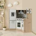 thumbnail image 2 of Gymax Kids Corner Wooden Kitchen Playset Pretend Cooking Toy w/ Cookware Accessories, 2 of 10
