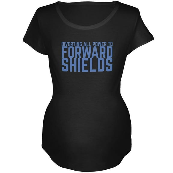 Diverting Power Forward Shields Funny Black Maternity Soft T-Shirt - Small