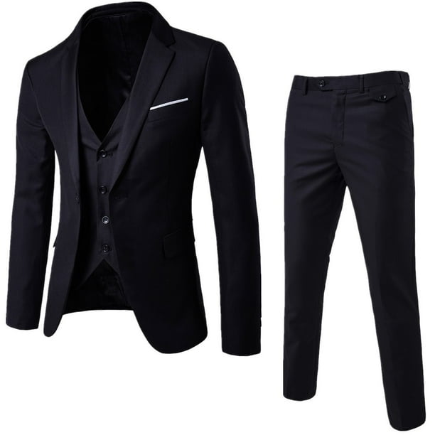 Traje casual de negocios de primavera de tres piezas para novio, padrino de boda, traje de un botón