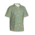 thumbnail image 2 of Daiia Pig Face With Sunflower Hawaiian Shirt for Men Gentle Cotton Regular Short Sleeve Casual-Large, 2 of 9