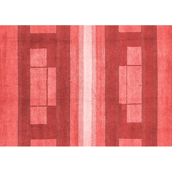 Ahgly Company Indoor Rectangle Abstract Red Modern Area Rugs, 6' x 9'