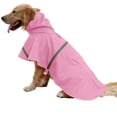 thumbnail image 2 of Impermeable ajustable con capucha para perros, impermeable reflectante con capucha para perros, chaqueta impermeable para perros (rosa, XL), 2 of 5
