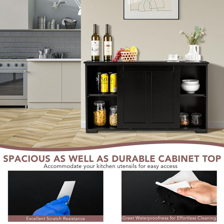 HOMCOM Kitchen Floor Cabinet Side Storage Cupboard Multi-Use Sideboard