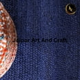 thumbnail image 4 of Jaipur Art And Craft Dark Blue with Beige Border Handmade Oval Braided Reversible Jute Area Rug Rug Size - (2x3 Sq Feet), (24x36 Inches), (60x90 CM), 4 of 9