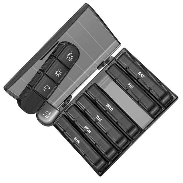 Toystoory Weekly Pill Organizer Large with 28 7 Compartment 4 Day Durable Day A Times Almacenamiento y organización del hogar