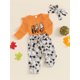 thumbnail image 3 of Ropa de Halloween para niñas recién nacidas con estampado de letras de calabaza, peleles de manga larga, camisetas, pantalones, conjunto de diadema, conjuntos de otoño, 3 of 7