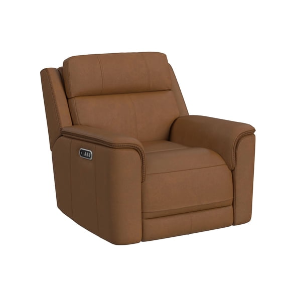 Walker Power Motion Recliner with Power Headrest and Lumbar in Aline Butternut