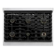 thumbnail image 4 of ZLINE Autograph Edition 36 in. 5.2 cu. ft. Paramount Gas Range with 6 Burner Cooktop and Convection Gas Oven in Stainless Steel with White Matte Door and Polished Gold Accents (SGRZ-WM-36-G), 4 of 9