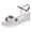 Silver, variant on Women's Glitter Sequin Metallic Dressy Sandals Delicate Elegant Cross-Band Open Toe Platform Wedge Summer Shoes for Bride Wedding Silver Size 6