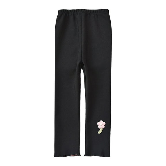 Tanhomme Girls Leggings Thick on Fleece Lined Girls Pants Warm Stretchy Thermal Tights Pants GirlsLeggings Autumn Winter Thickened Cotton Pants Children Plush Cotton Pants Big Kids Warm Winter