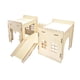 thumbnail image 2 of Castillo de madera para escondite de conejos, casa de madera ventilada para conejos, hábitats con escaleras tipo cueva para que pequeños animales, 2 of 9