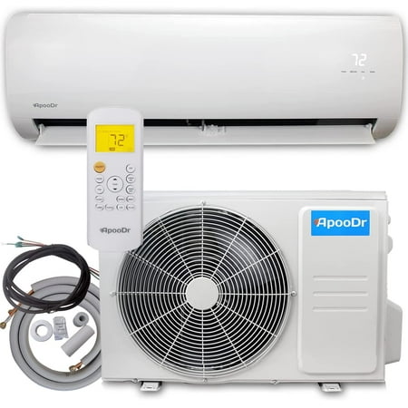 ApooDr 12000 BTU Mini Split Air Conditioner Ductless Inverter System 16.8 SEER with Heat Pump 220V 1 Ton,with Installation Kit