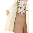 thumbnail image 7 of Allegra K Women's Half Lapel Long Sleeves One Button Winter Mid-Length Overcoat, 7 of 7