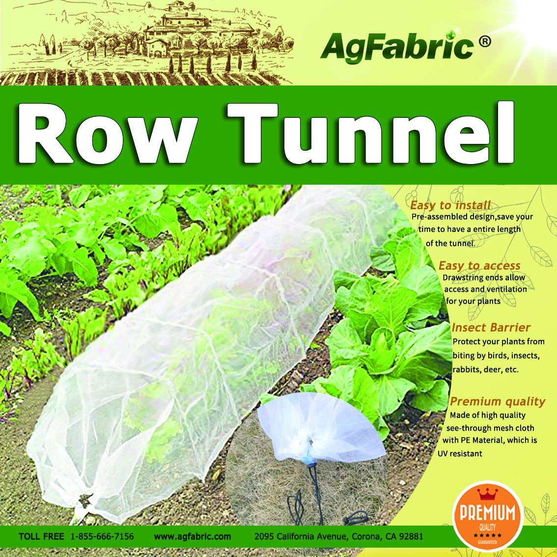Agfabric 0.55Oz 7x100ft Row Cover Protect Vegetable from Snow Seed Germination 