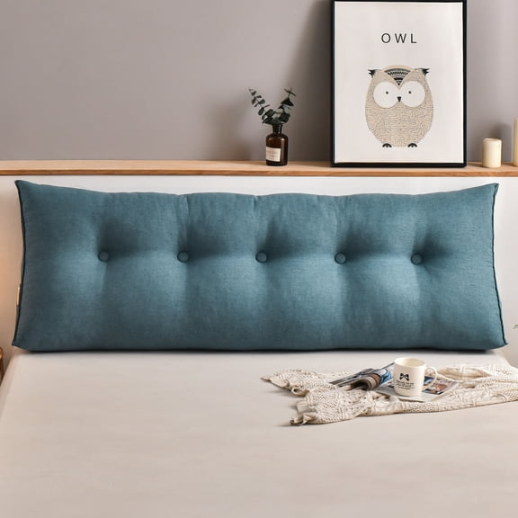 ANMINY Triangular Headboard Pillow with Side Pockets, Polyester Fabric, Bed Rest Reading Pillow, Removable & Washable Cover for King Beds