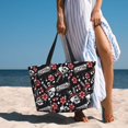 thumbnail image 6 of Xecao Vintage Skull Casino for versatile beach bag for women includes zipper pockets and waterproof material, ideal for vacations and adventures., 6 of 7