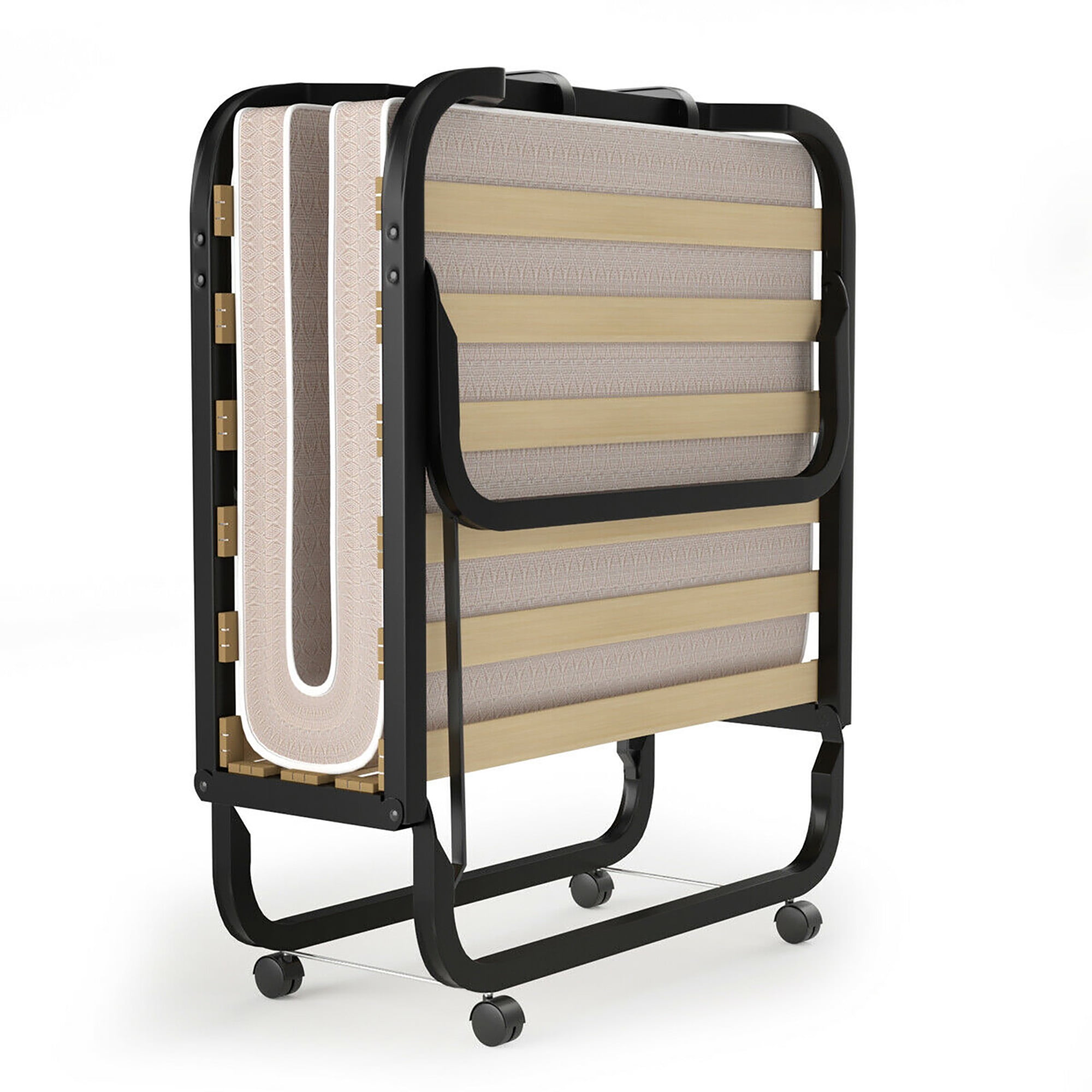 Portable Folding Bed Memory Foam Mattress Guest Home Cot Extra Sleeper Roll Away 