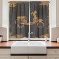 thumbnail image 2 of Ambesonne Grunge Kitchen Curtains, Murky Vintage Sports, 55"x39", Charcoal Grey Pale Brown, 2 of 3
