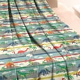 thumbnail image 3 of Colorful Dinosaurs Stripe Pattern Blanket,Comfortable Soft Lamb Wool Throw Blanket,All Season,Warm Lightweight Blankets for Sofa Bed Couch Living Room Chair,40"x50", 3 of 4
