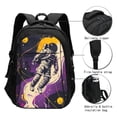 thumbnail image 3 of Easygdp Astronaut Floating purple Space Mochila para Laptop de Viaje con Puerto USB, Mochila para Laptop con Puerto de Carga USB para Mujeres y Hombres, 3 of 7