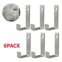 6 Pack Stainless Steel Hooks for Hanging, Heavy Duty Wall Hooks Wall Mounted Hook Coat Hook Towel Hook Garage Holder Screw Hanger