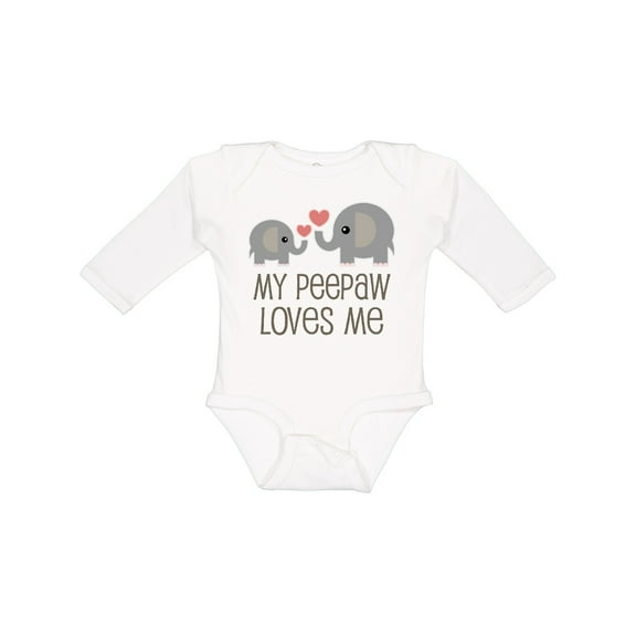 Inktastic My Peepaw Loves Me Grandchild Boys or Girls Long Sleeve Baby Bodysuit