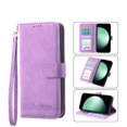 thumbnail image 1 of Funda Tipo Billetera para Xiaomi Redmi Note15 Pro 4G Carcasa Abatible con Porta Tarjetas, Bolsillo para Efectivo, Soporte Ajustable, Cierre Magnético y Correa de Muñeca Morado, 1 of 6