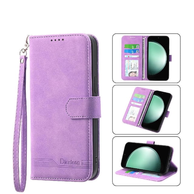 Funda Tipo Billetera para Xiaomi Redmi Note15 Pro 4G Carcasa Abatible con Porta Tarjetas, Bolsillo para Efectivo, Soporte Ajustable, Cierre Magnético y Correa de Muñeca Morado