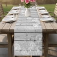 thumbnail image 4 of White Dandelion Table Runner - 70 Inch Long Spring Flowers Plants Vintage Gray Wood Cotton and Linen Blended Dress Scarves Farmhouse Table Runner for Kitchen Dining, Coffee Table, 13" x 70", 4 of 8