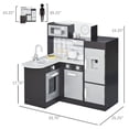 thumbnail image 3 of Qaba Play Kitchen, Kids Kitchen Playset with Microwave Fridge, Dark Brown, 3 of 10