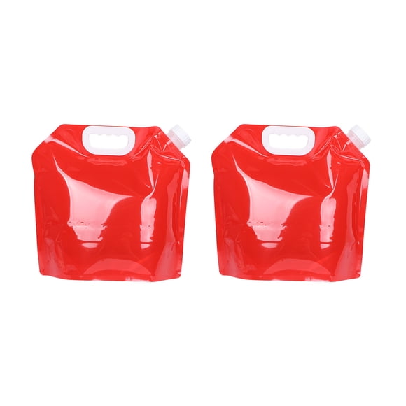 EeaseMX Bolsa de agua potable plegable portátil de 5 l para exteriores, 2 unidades, gran capacidad, para coche, camping, senderismo, picnic, barbacoa (rojo)