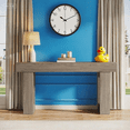 thumbnail image 6 of HiiKaa 63in Narrow Long Console Table for Living Room,Farmhouse Wood Entryway Table for Hallway,Sofa,Entry,Entrance,Foyer,Behind Couch with 2-Tier Shelves,Gray, 6 of 6