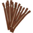 thumbnail image 1 of 10 pcs Silver Metal Teeth #3 Teeth Zippers - Kyezi Design & Craft (Brown, 12 inch), 1 of 1