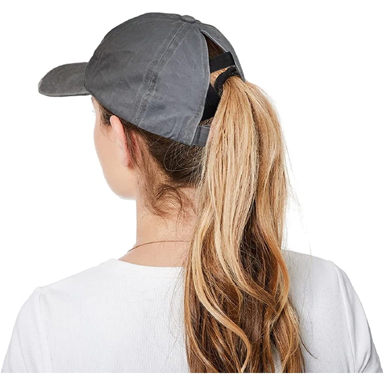 Muryobao Women Female Criss Cross Ponytail Baseball Cap 