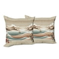thumbnail image 5 of Ambesonne Nautical Throw Pillow Cover Pack of 2, Serene Horizon Sailboat, 2 Pcs-26"x16", Tan Sepia and Pale Seafoam, 5 of 5