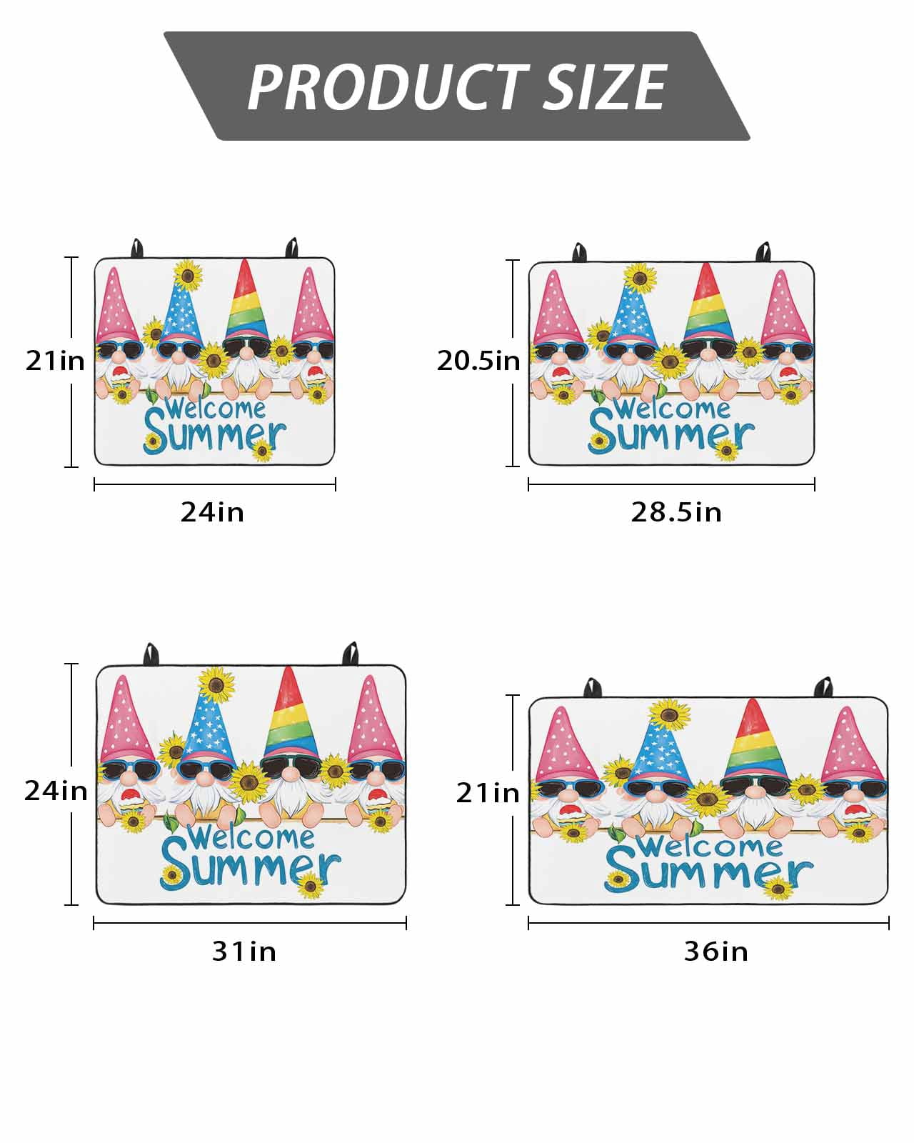 Stove Top Covers for Electric Stove 36x21 Inches, Sunflower Gnomes Heat Insulation Fireproof Glass Cooktop Protector, Summer Farmhouse Botanical Yellow Pink Countertop Stovetop Cover for Kitchen
