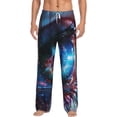 thumbnail image 2 of Lsque Modern Colorful Eyes Print Men's Pajama Pants, Lounge Pant - Comfortable Home Wear,Elastic Waistband, Stylish Design-Small, 2 of 9